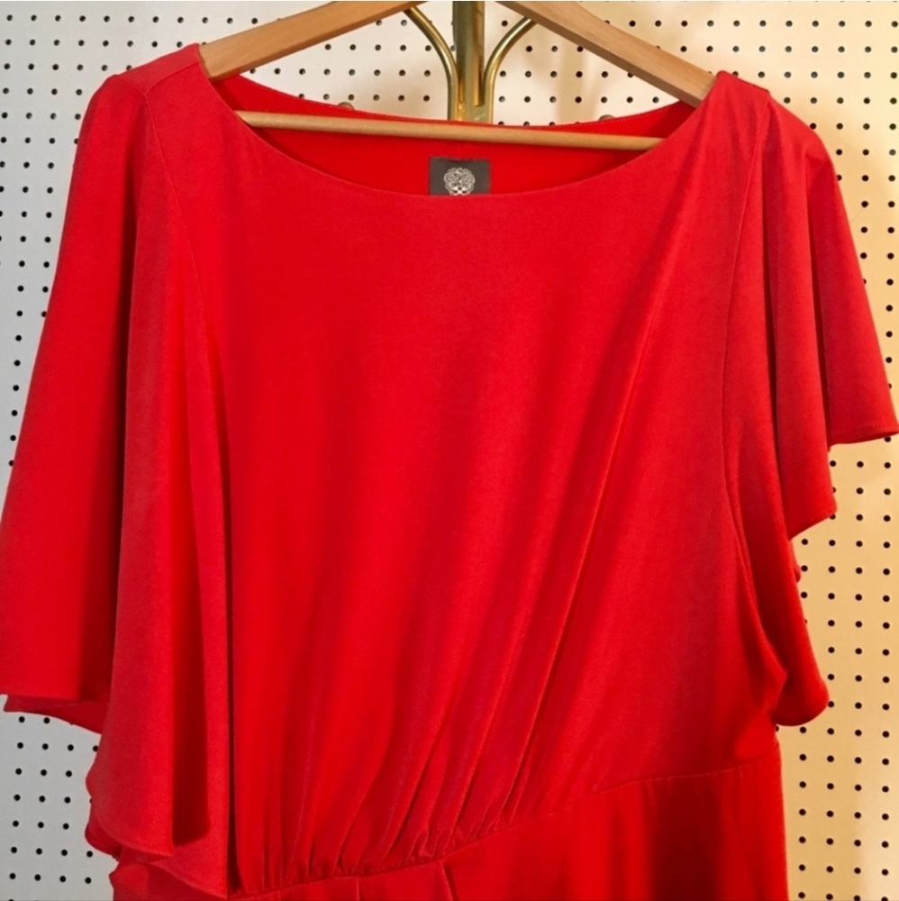 Vince Camuto Asymmetrical Flutter Sleeves Dress - image 2